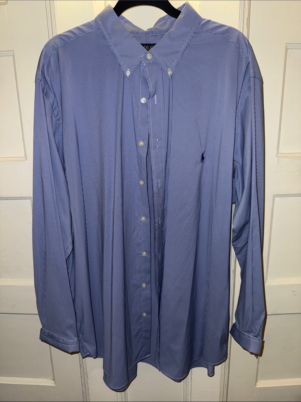 Polo by Ralph Lauren Men's Light Blue Micro-Check Button-Down Shirt